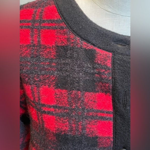 Pendleton red and black plaid wool blend cardigan - Picture 2 of 7
